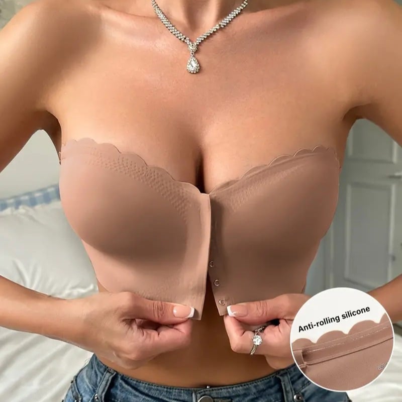 🔥BUY 1 GET 1 FREE(Add 2 Pcs To Cart)🔥Seamless Front Closure Strapless Bandeau Bra
