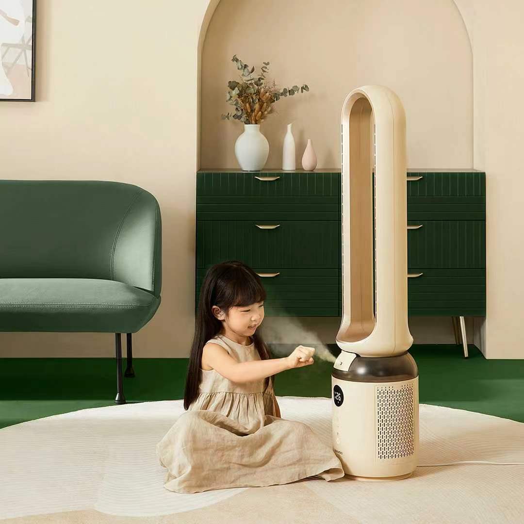 Purifying and humidifying bladeless fan