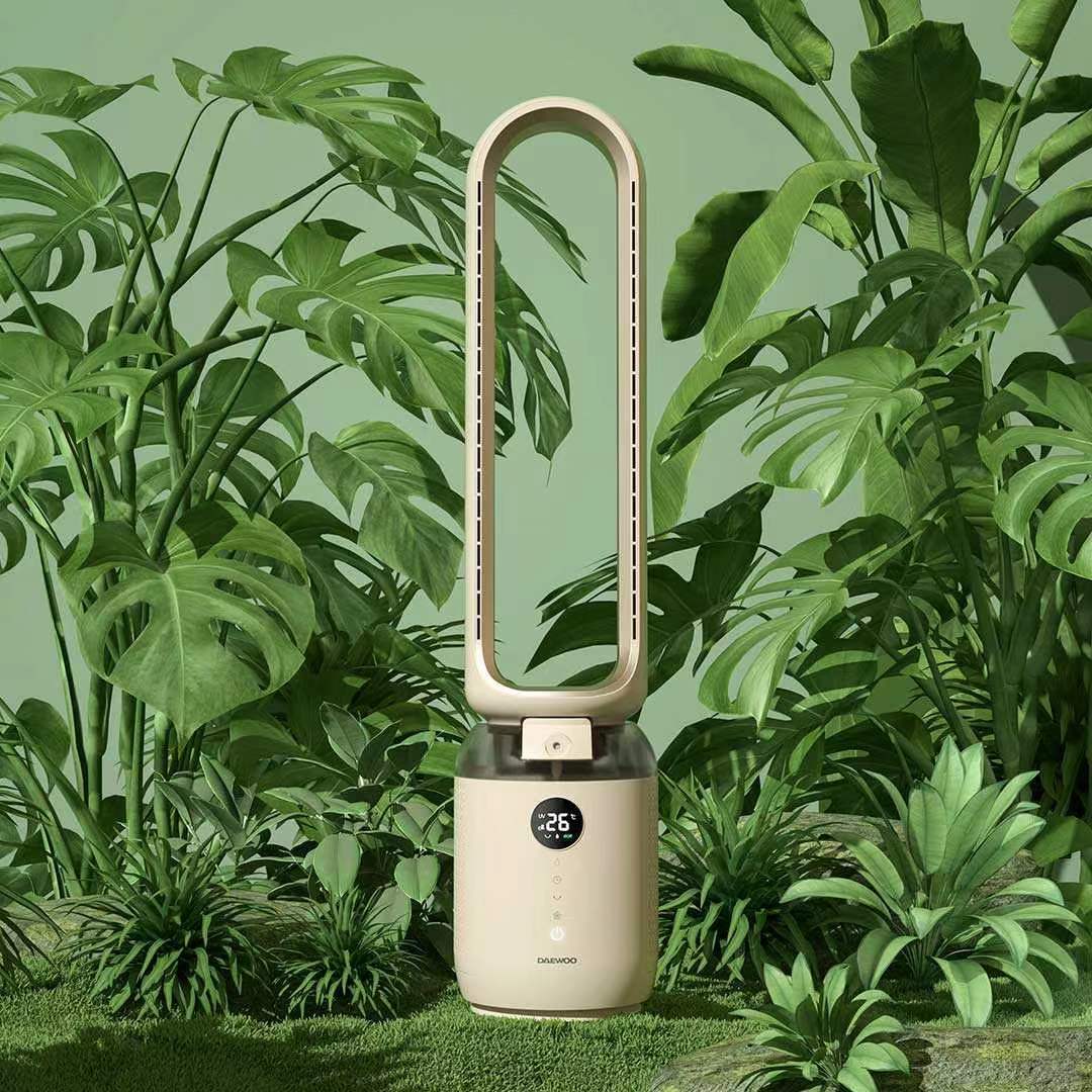 Purifying and humidifying bladeless fan