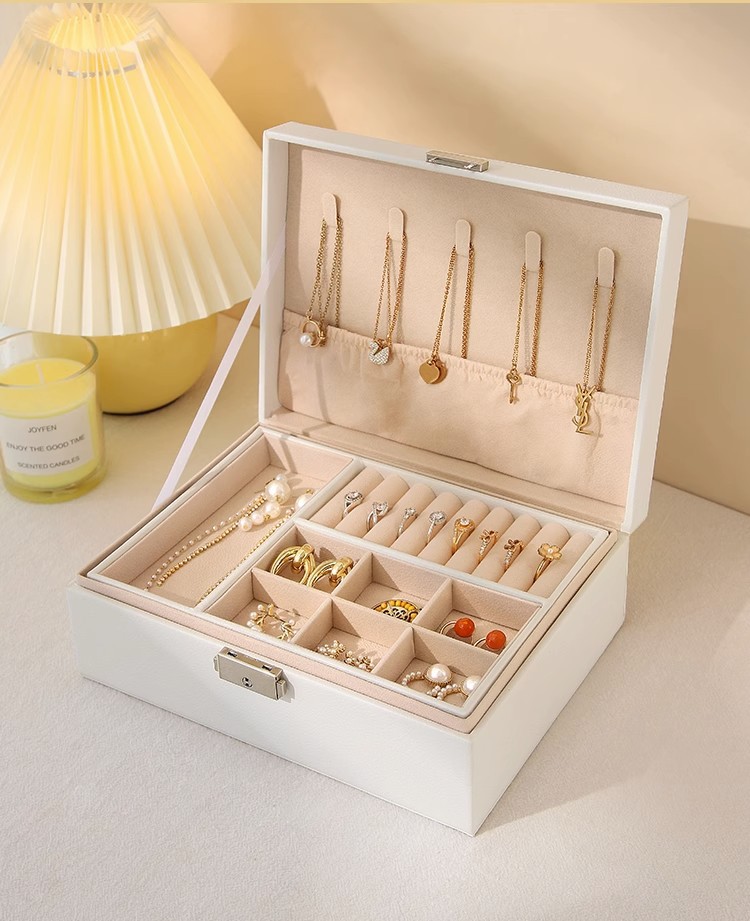 Double-layer jewelry storage box