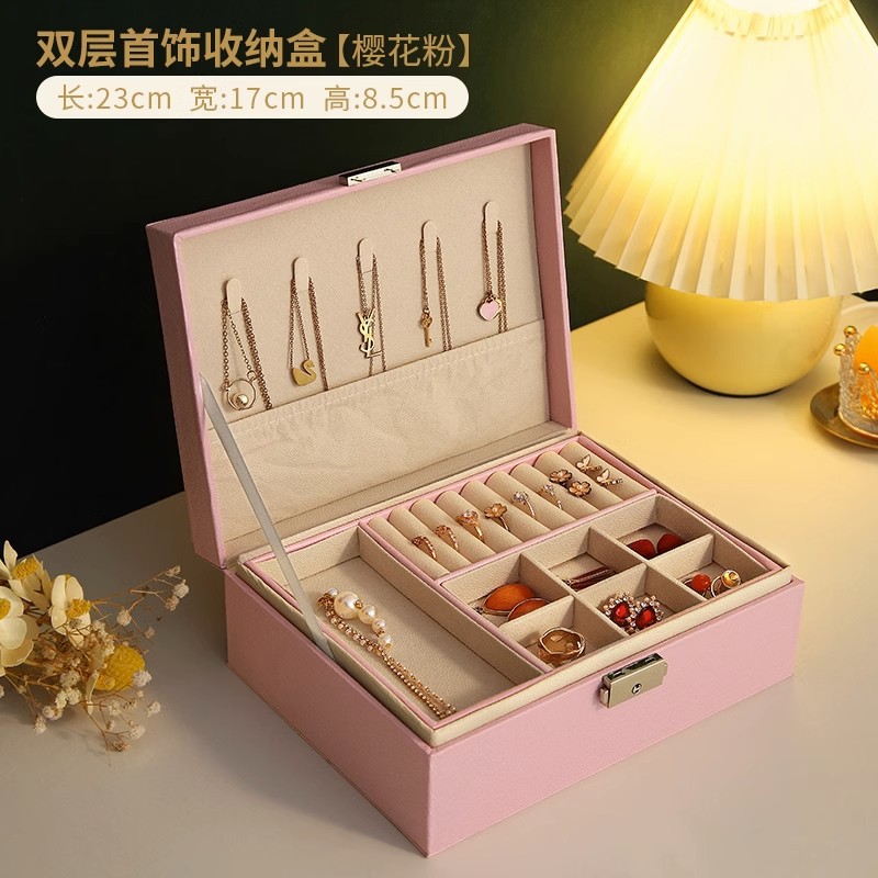 Double-layer jewelry storage box