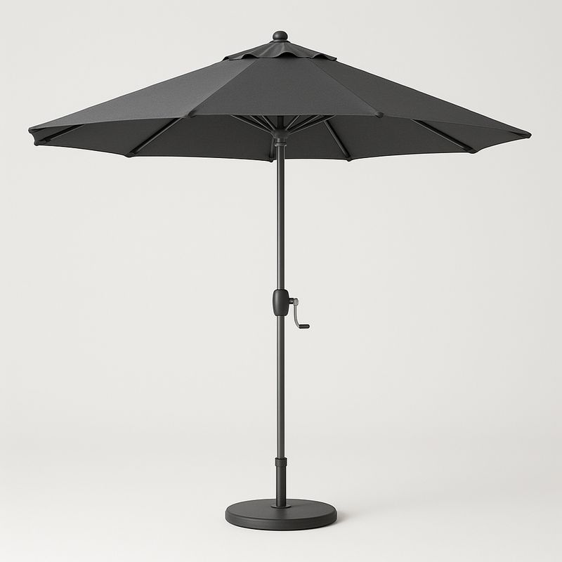 Parasol rond 300 cm Aluminium Polyester Noir