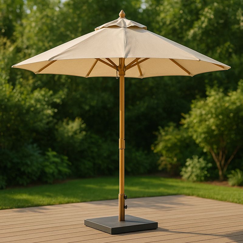 Parasol en aluminium et polyester beige 300 cm