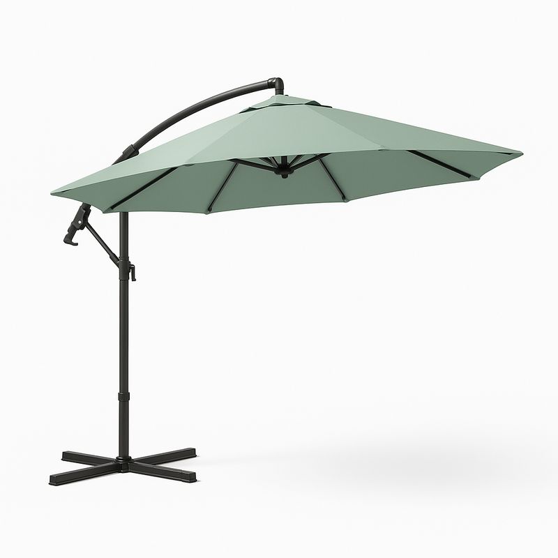 Ombrelle déportée en aluminium polyester inclinable 3m Vert