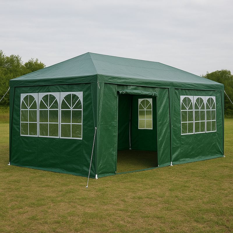 Tente de réception 3x6m polyester enduit PVC cadres acier vert