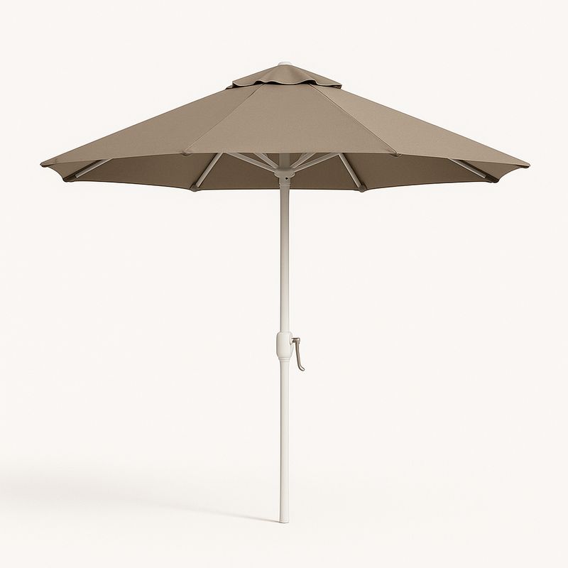 Parasol Rond 2.5m Beige Aluminium Polyester