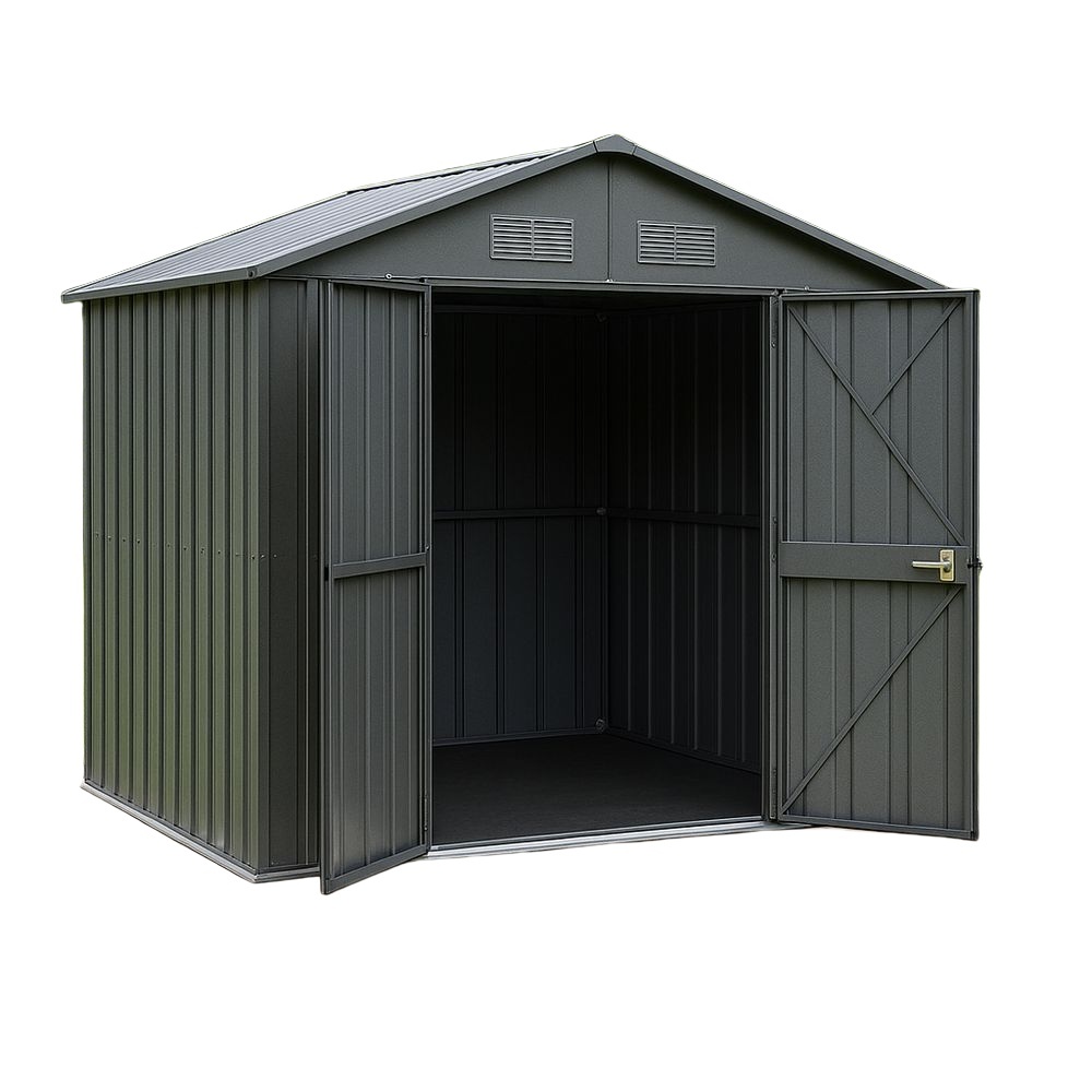 Abri de Jardin Métallique Gris 3x2m Structure en Acier Tôlé