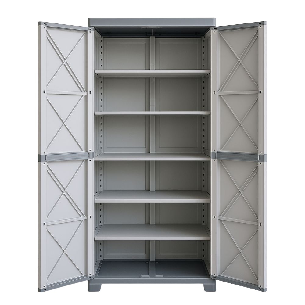 Armoire de rangement en polypropylène 65x45x180 cm Gris