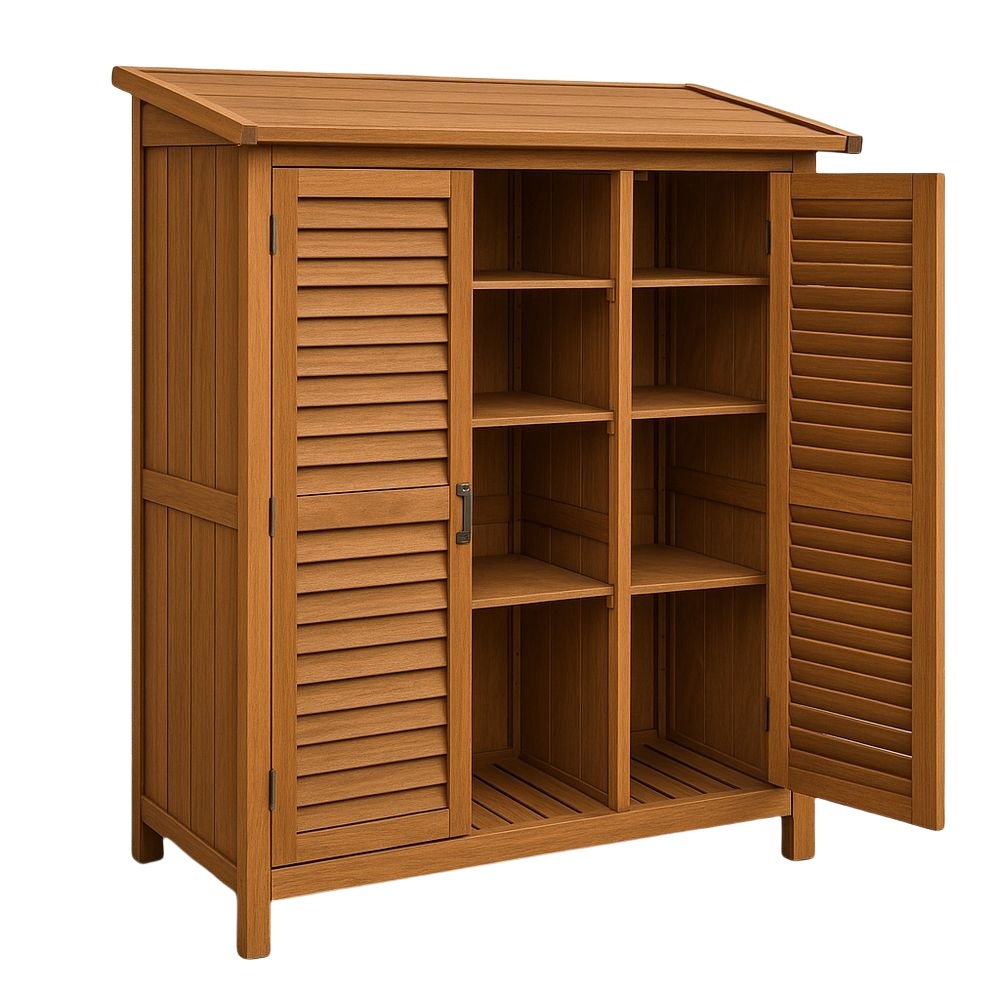 Armoire de rangement extérieur 110x58x180 cm Bois d'acacia Marron