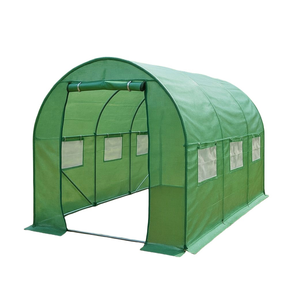 Serre de Jardin PE Tubulaire Vert 3x2x1.9m Tunnel