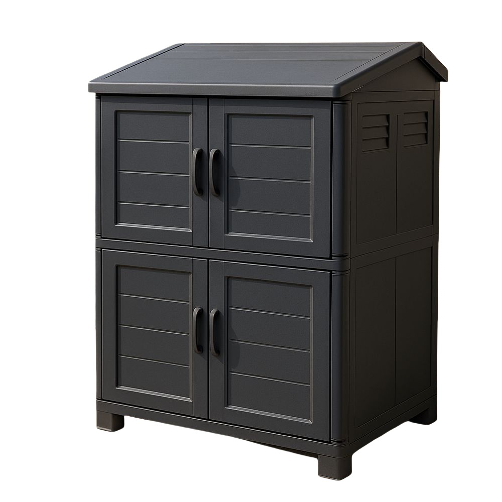 Armoire d'extérieur plastique gris 80x50x90cm double porte