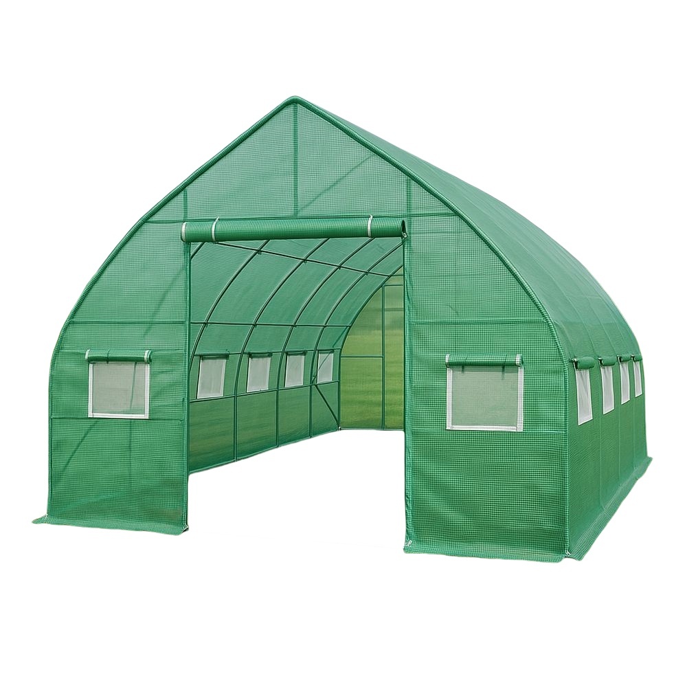 Serre de Jardin Tunnel Acier Galvanisé Polyéthylène 600x300x200cm Vert