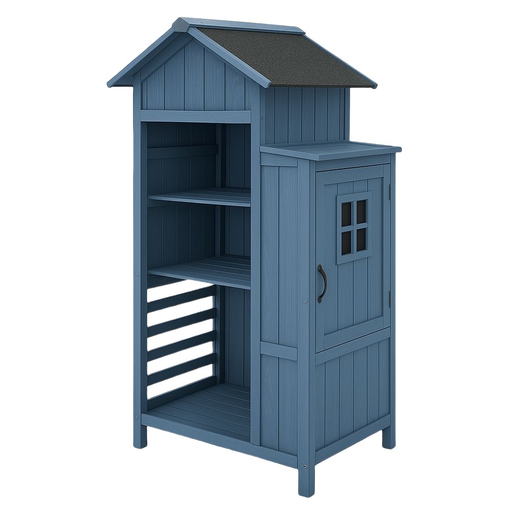 Armoire de Rangement Extérieure en Bois Abri Jardin Bleu