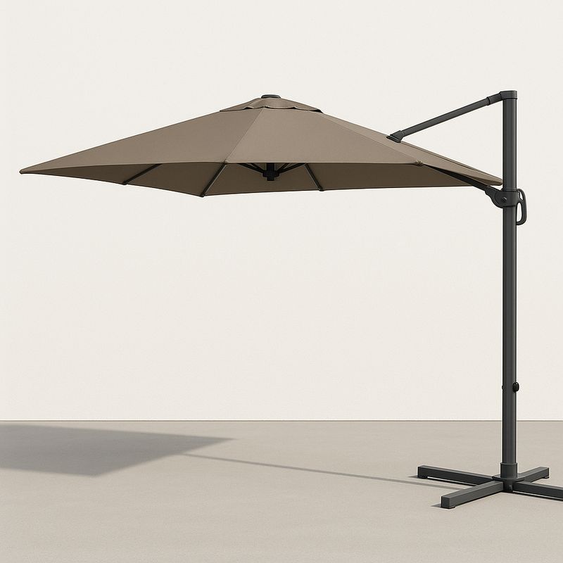 Parasol déporté Taupe Aluminium 3m