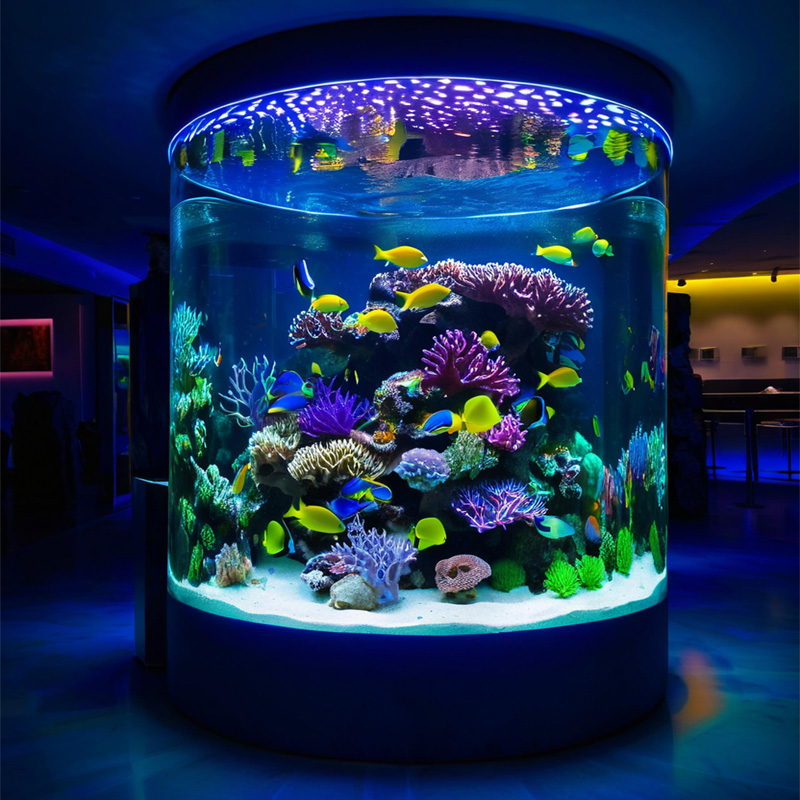【Customized】 Commercial irregular-shaped acrylic fish tank with good light transmission