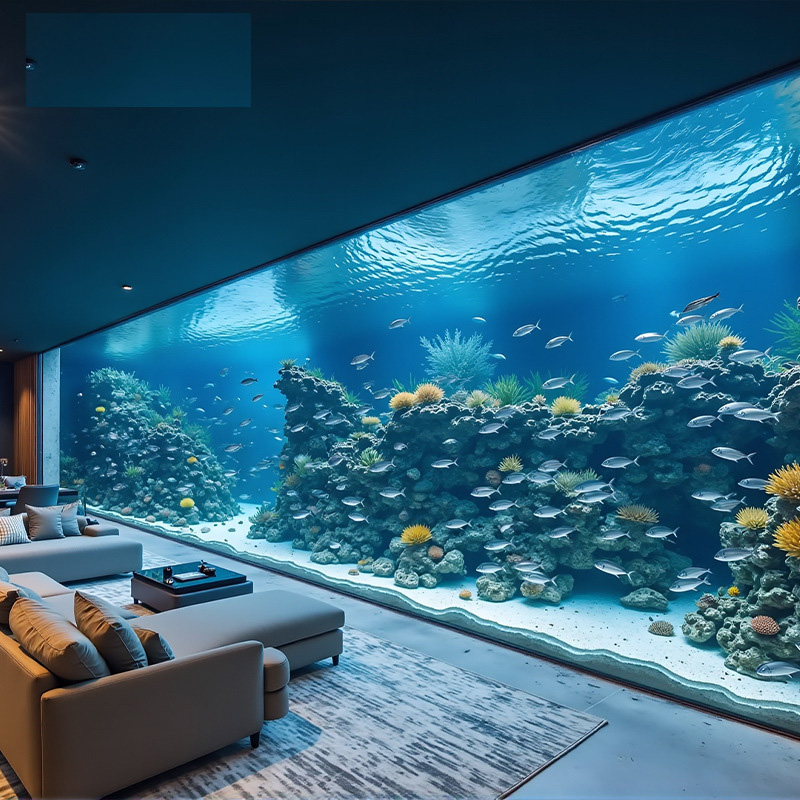 【Customized】Large Embedded Acrylic Ecological Aquarium for Oceanarium Exhibition