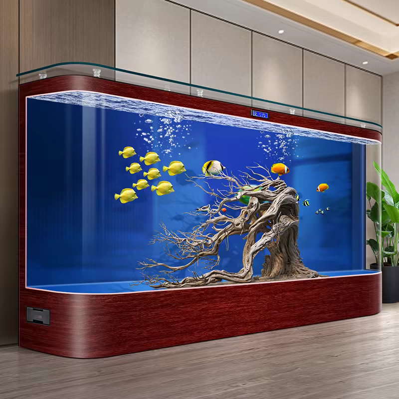 【Customized】Large bottom filtration system ultra-white aquarium suitable for hotels