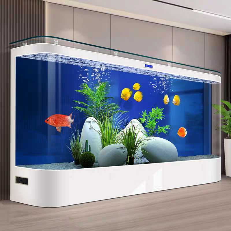 【Customized】Large bottom filtration system ultra-white aquarium suitable for hotels
