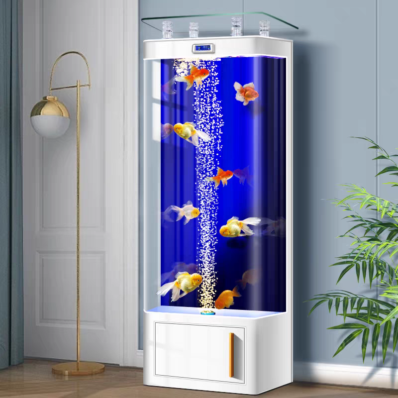 【Customized】 Intelligent floor-standing ultra-clear glass aquarium without water change
