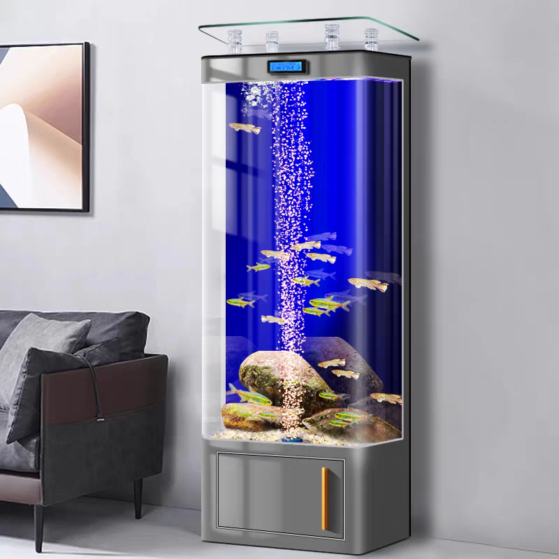 【Customized】 Intelligent floor-standing ultra-clear glass aquarium without water change
