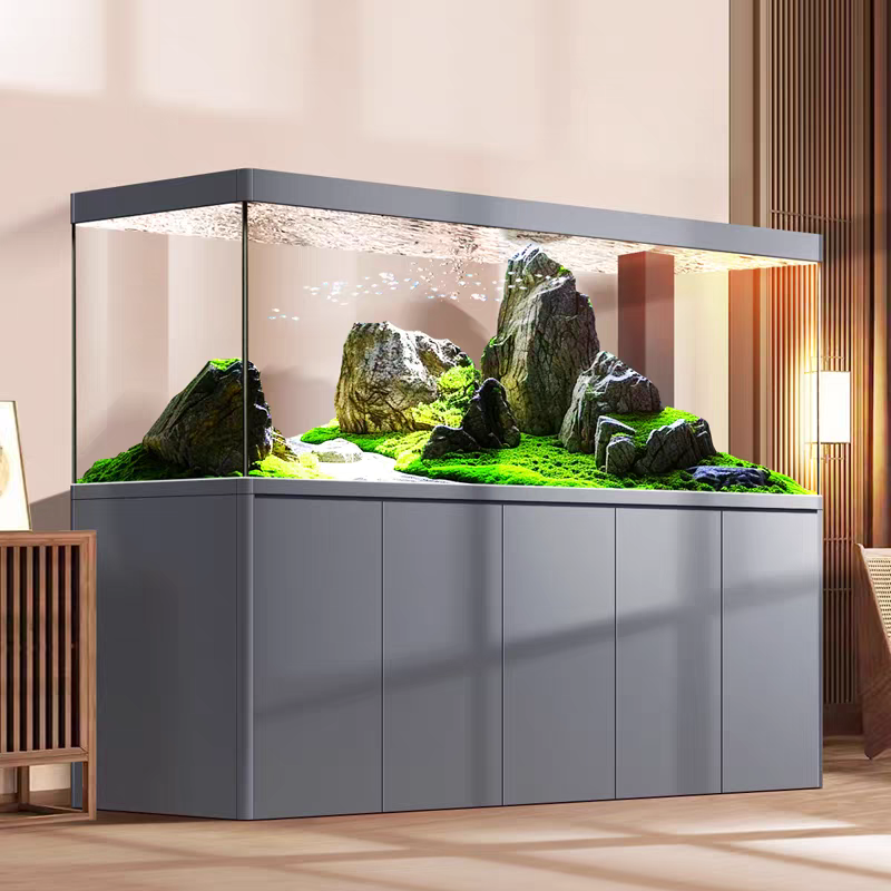【Customized】 Aluminum alloy bottom cabinet for home fish tank with intelligent control and bottom filtration