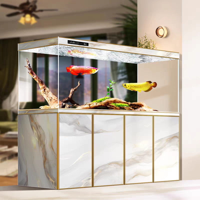 【Customized】Large ultra-clear glass aquarium with intelligent control and no water changes
