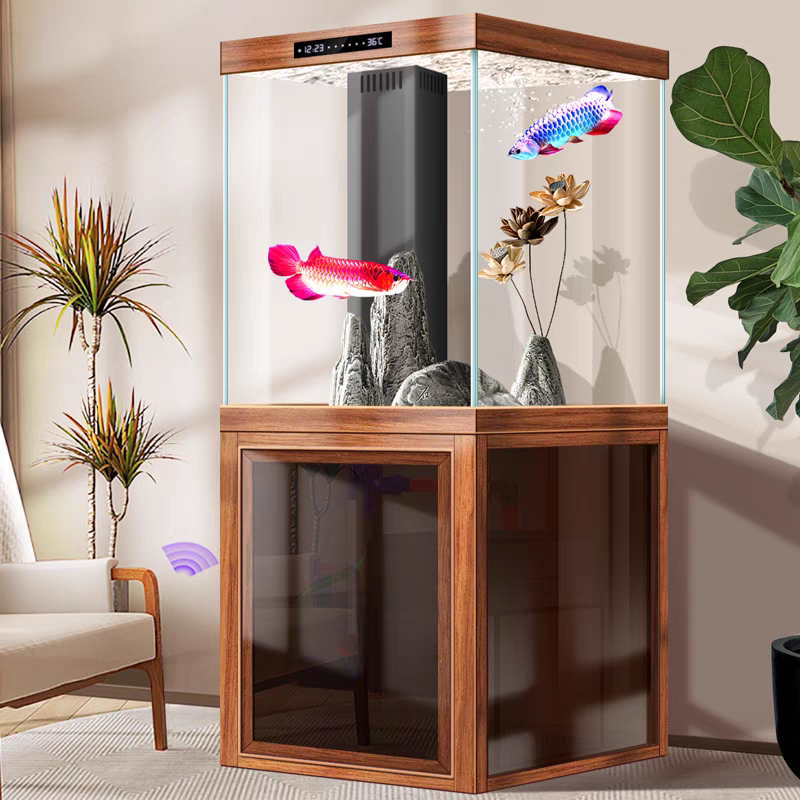 【Customized】Commercial ultra-clear glass fish tank with bottom filter and automatic circulation