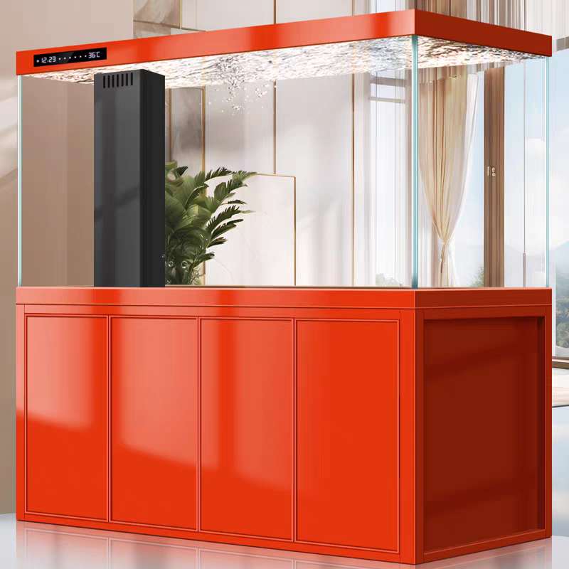【Customized】Ultra-white glass ecological dragon fish tank    villa aquarium