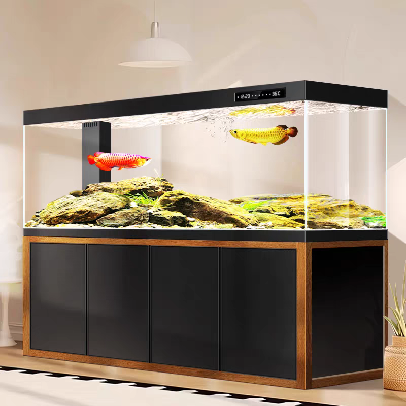 【Customized】Ultra-white glass ecological dragon fish tank    villa aquarium