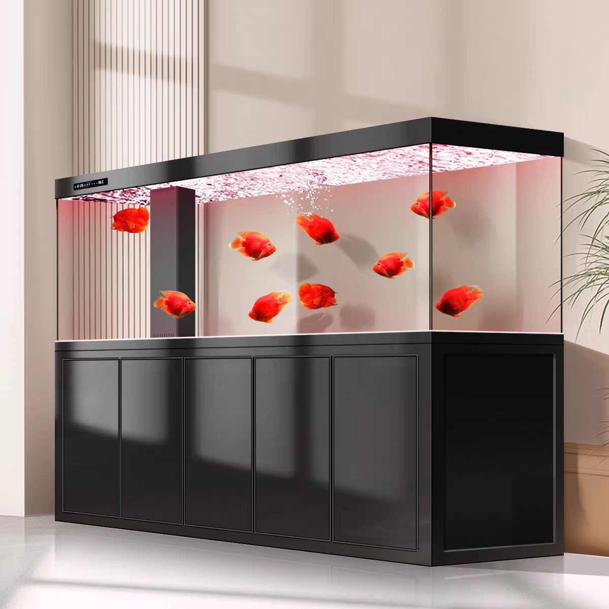 【Customized】Ultra-white glass ecological dragon fish tank    villa aquarium