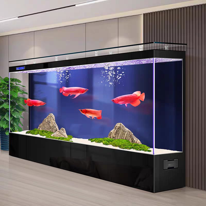【Customized】Large Ultra-clear Glass Aquarium with Right-angle Overflow Sedimentation Tank