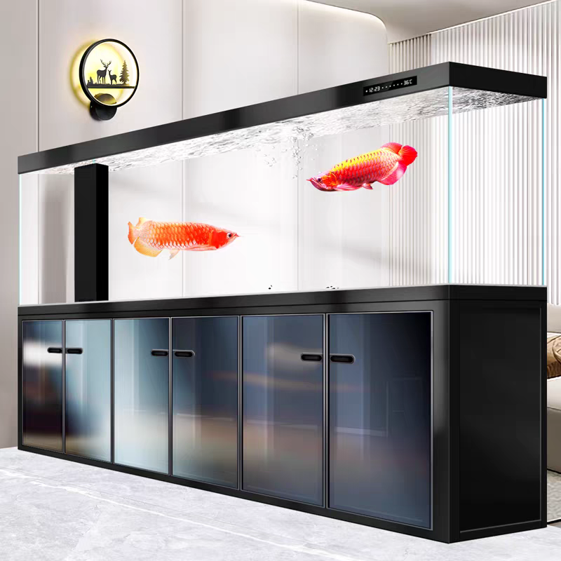 【Customized】Floor-mounted screen ecological aquarium with professional bottom filtration system