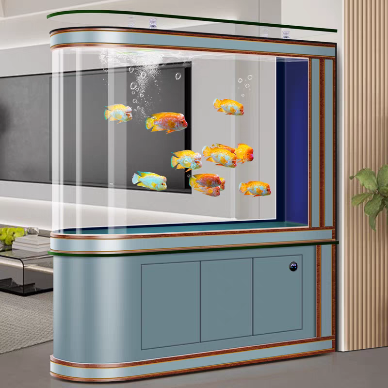 【Customized】 Explosion-proof Ultra-clear Glass Fish Tank with Professional Bottom Filtration System