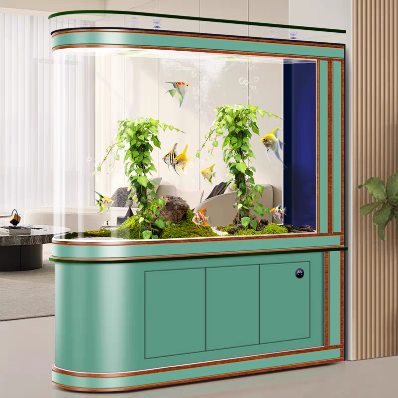 【Customized】 Explosion-proof Ultra-clear Glass Fish Tank with Professional Bottom Filtration System