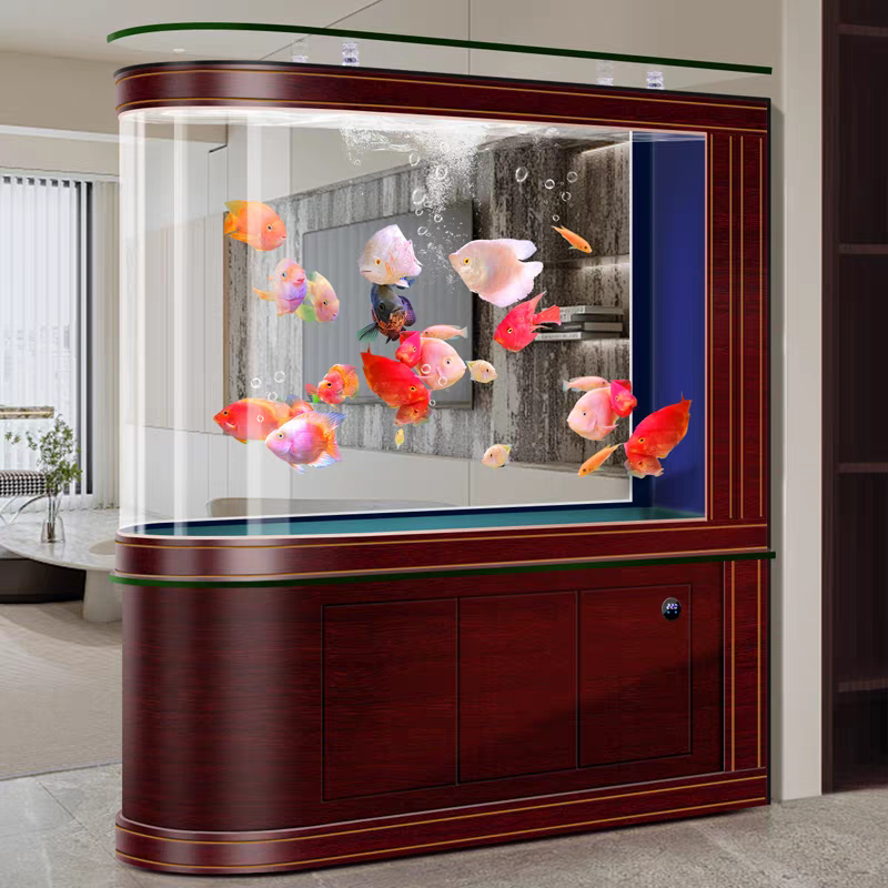 【Customized】Simple screen ultra-clear glass aquarium with intelligent control