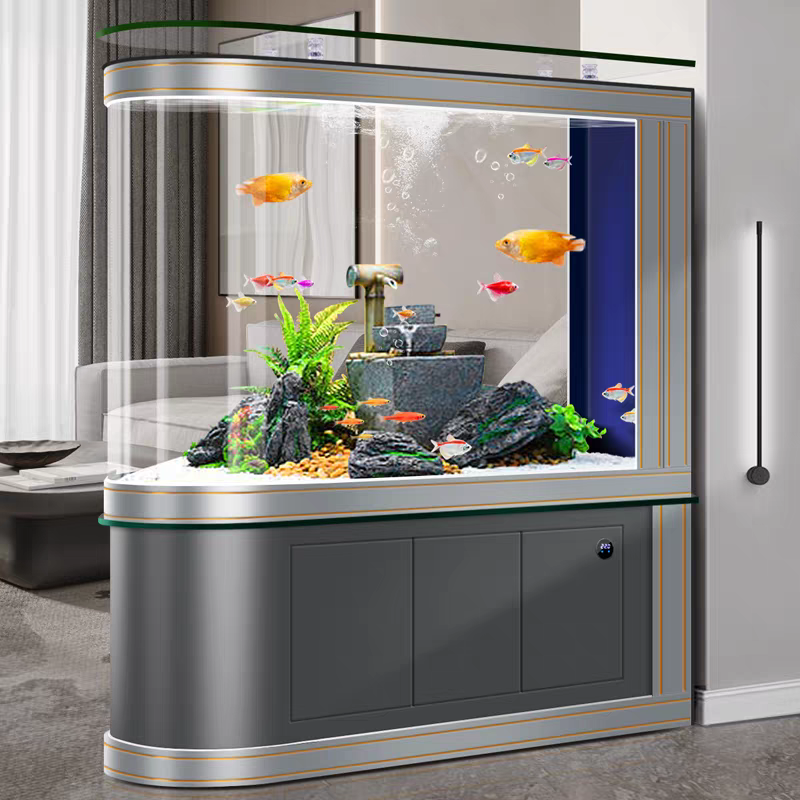 【Customized】Simple screen ultra-clear glass aquarium with intelligent control