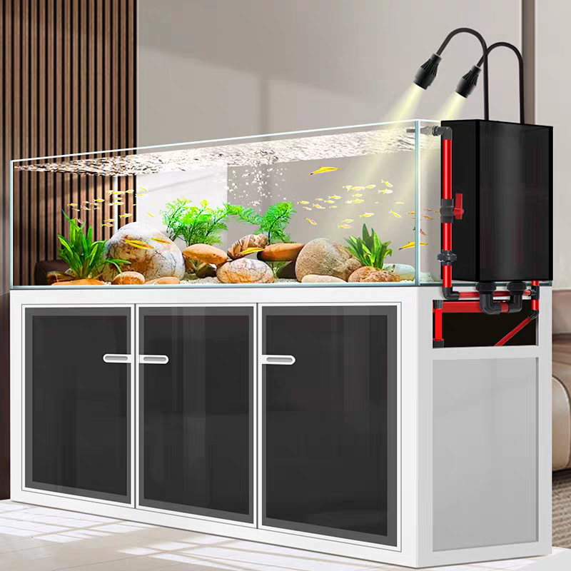 【Customized】Large original ecological Jiluo tank for home use ultra-white glass water plant tank
