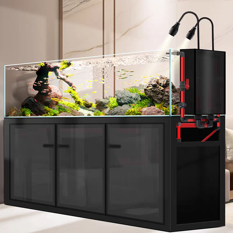【Customized】Large original ecological Jiluo tank for home use ultra-white glass water plant tank