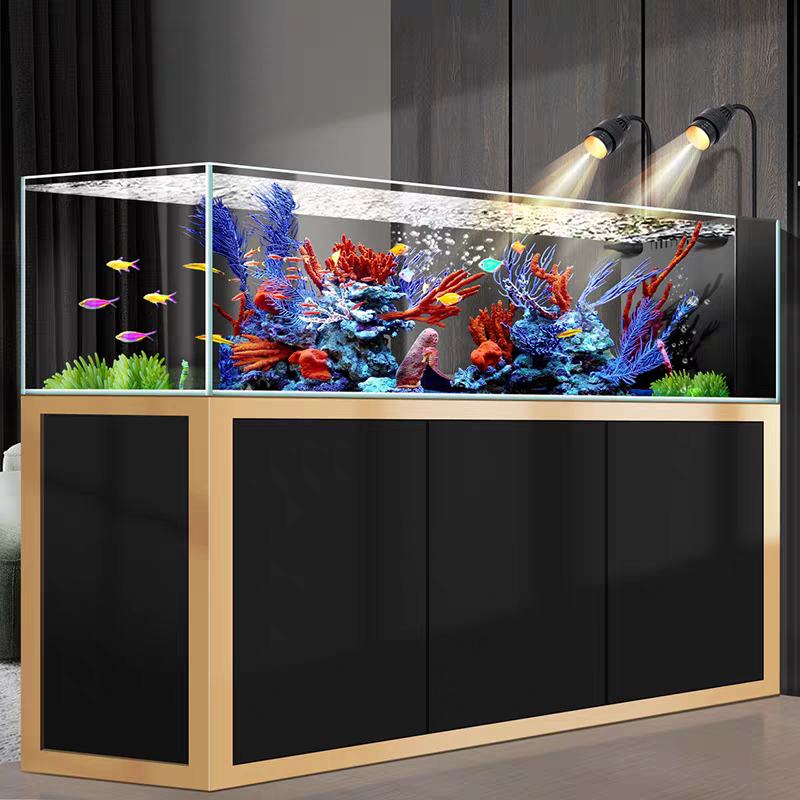 【Customized】 Large ultra-clear glass landscape rainforest water plant tank  Ecological smart fish tank