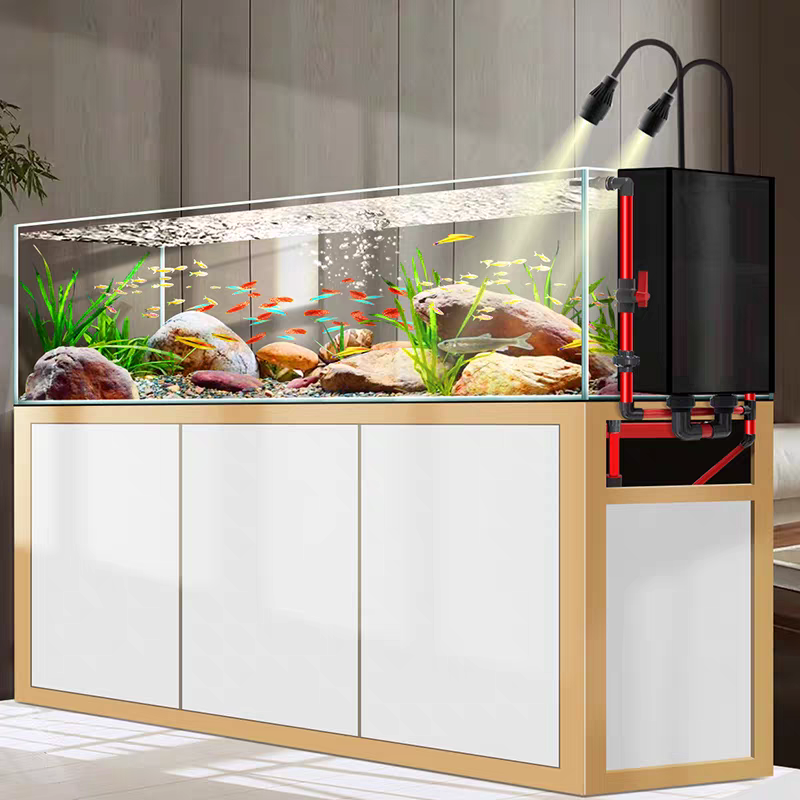 【Customized】Large Stream Aquarium   Office Ultra-white Glass Planted Aquarium