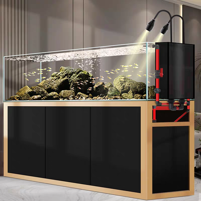 【Customized】Landscape Stream Aquarium  Ultra-white Glass Native Aquarium   Bottom Filtration System