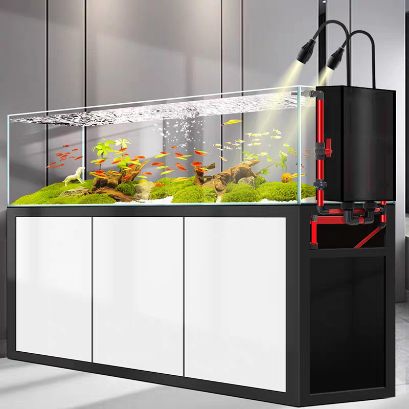 【Customized】Landscape Stream Aquarium  Ultra-white Glass Native Aquarium   Bottom Filtration System