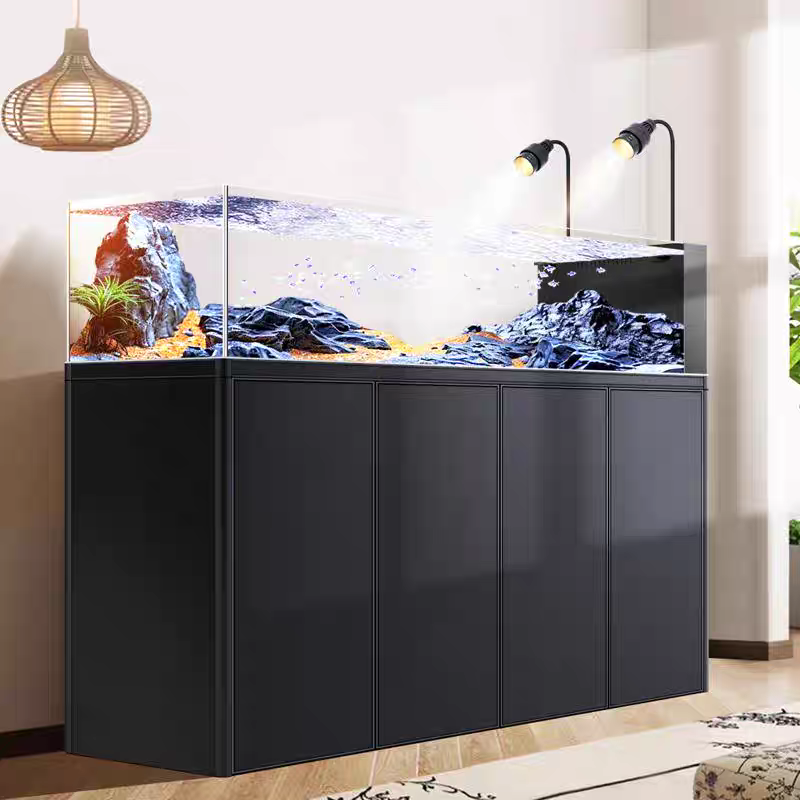 【Customized】 Natural native stream tank ultra-white glass water plant tank industrial style