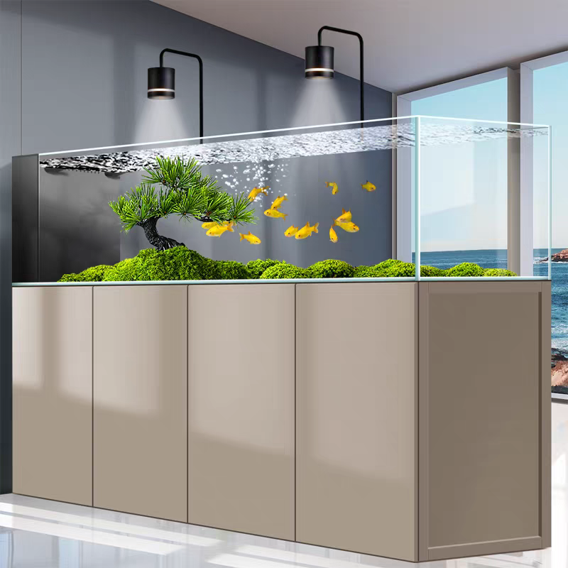 【Customized】 Ultra-clear glass stream aquarium for hotels