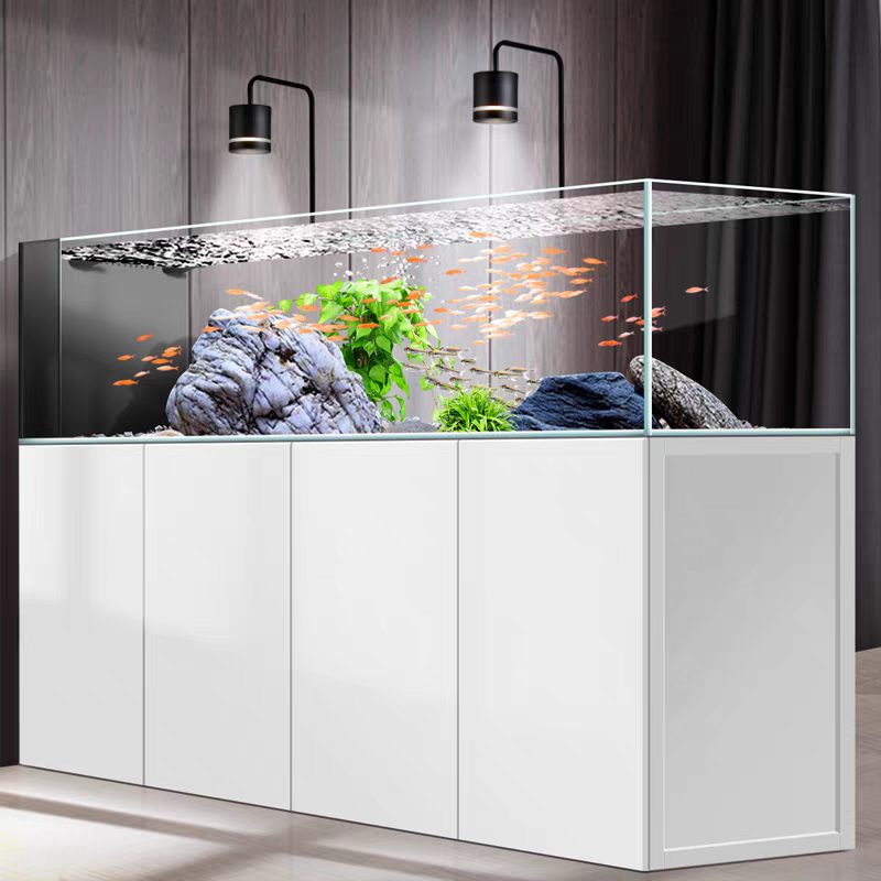 【Customized】 Ultra-clear glass stream aquarium for hotels