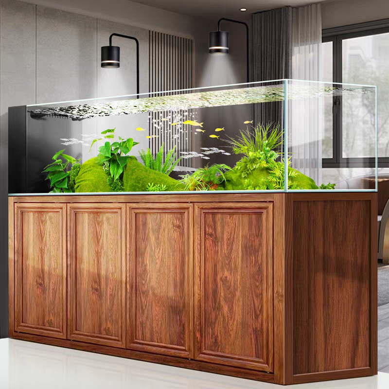 【Customized】Large original ecological stream tank  ultra white aquarium  for home use