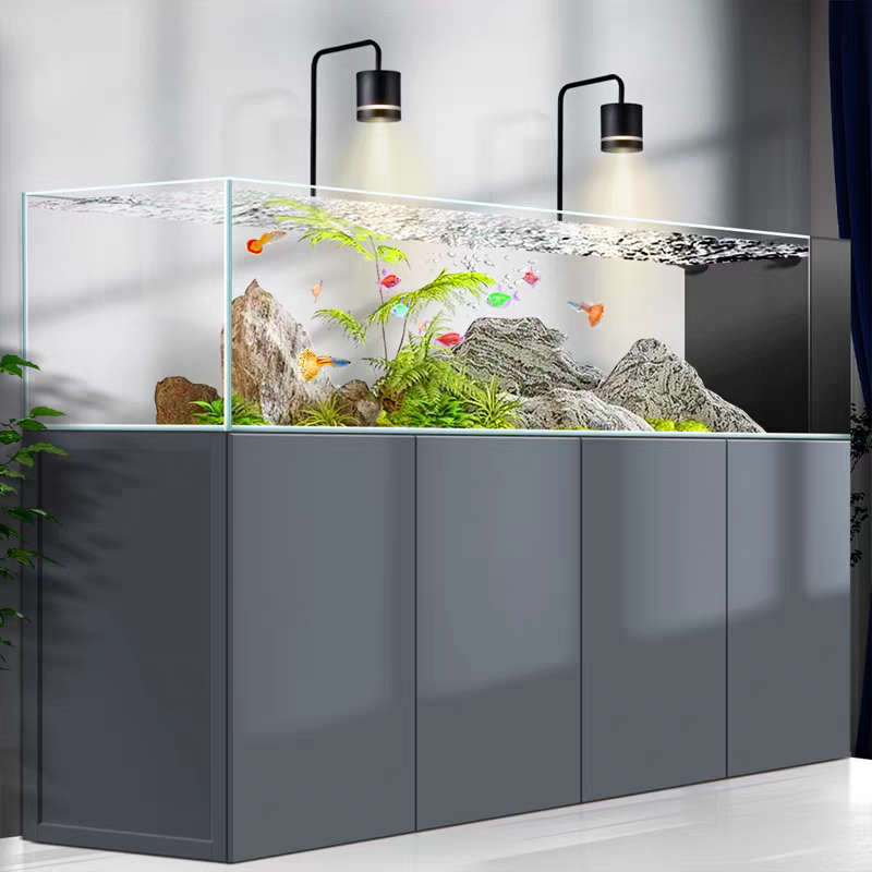 【Customized】Large original ecological stream tank  ultra white aquarium  for home use