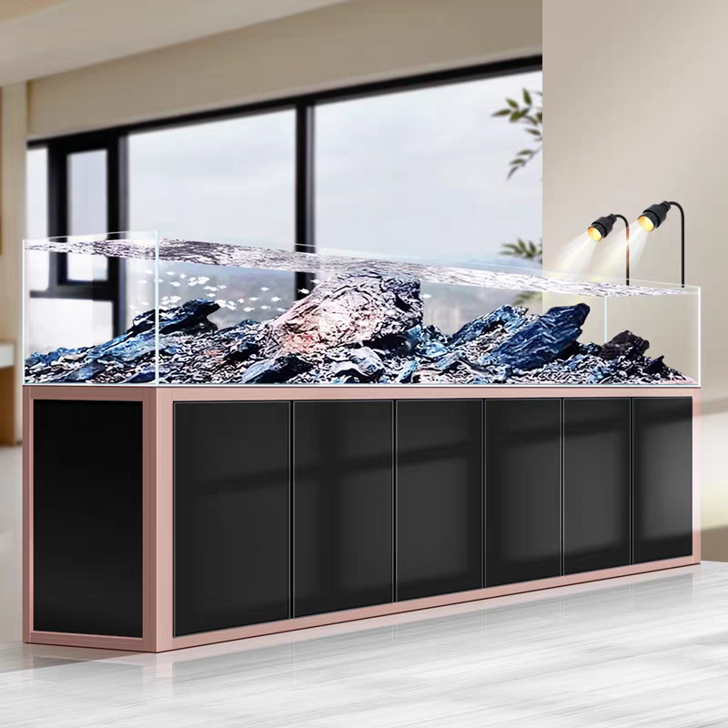 【Customized】Industrial style native stream tank ultra-white glass ecological fish tank