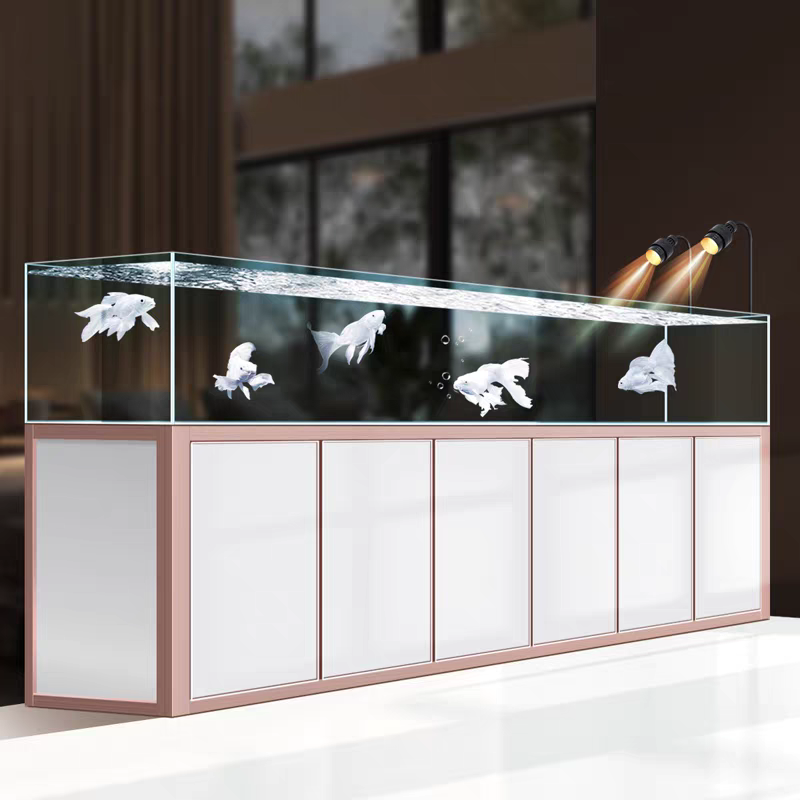 【Customized】Industrial style native stream tank ultra-white glass ecological fish tank