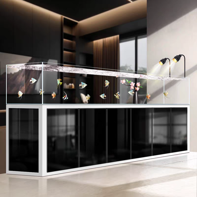 【Customized】Industrial style native stream tank ultra-white glass ecological fish tank